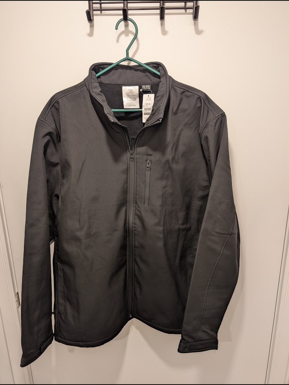 Unbranded Men's 3XL Lightweight Black Softshell Jacket with Stand Collar